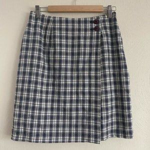 Vintage New York Clothing Co. Plaid Button Front Wrap Skirt Size 10